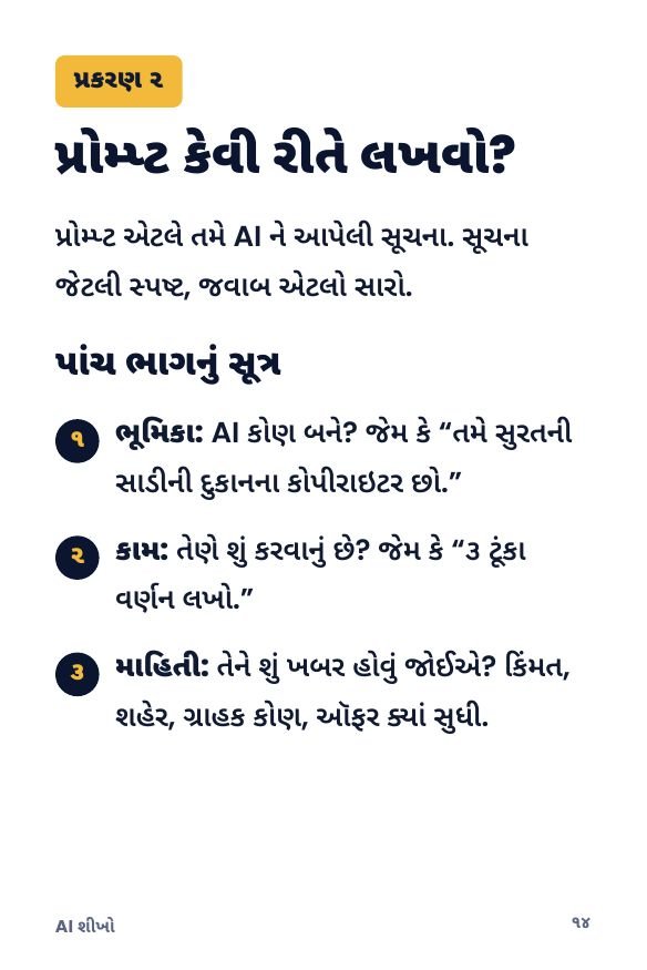 પુસ્તકનું પાનું: પ્રોમ્પ્ટ કેવી રીતે લખવો